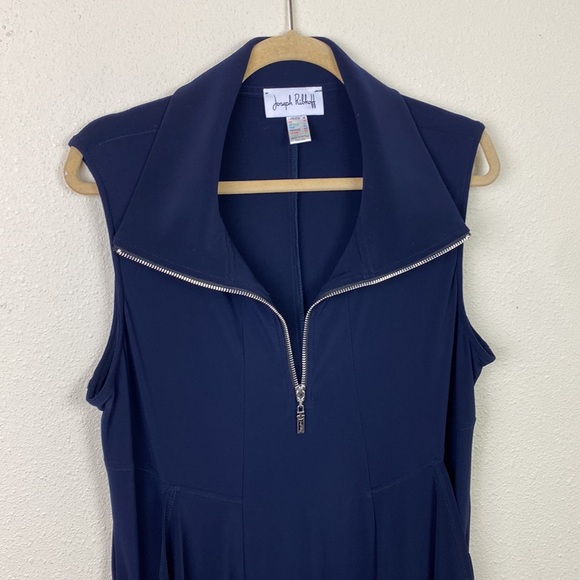 Joseph Ribkoff | Navy Collared Tunic Top  16 - Picture 6 of 10